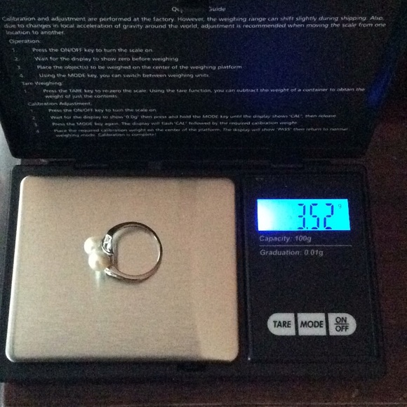 Pearl Bypass Ring 10K White Gold Vintage 1977 - Picture 7 of 7